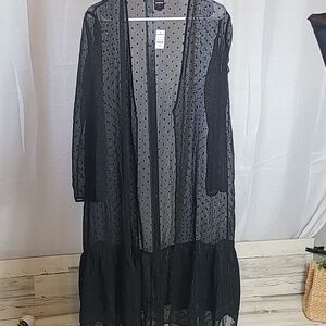 Express sheer Kimono in black color size S/M.  New